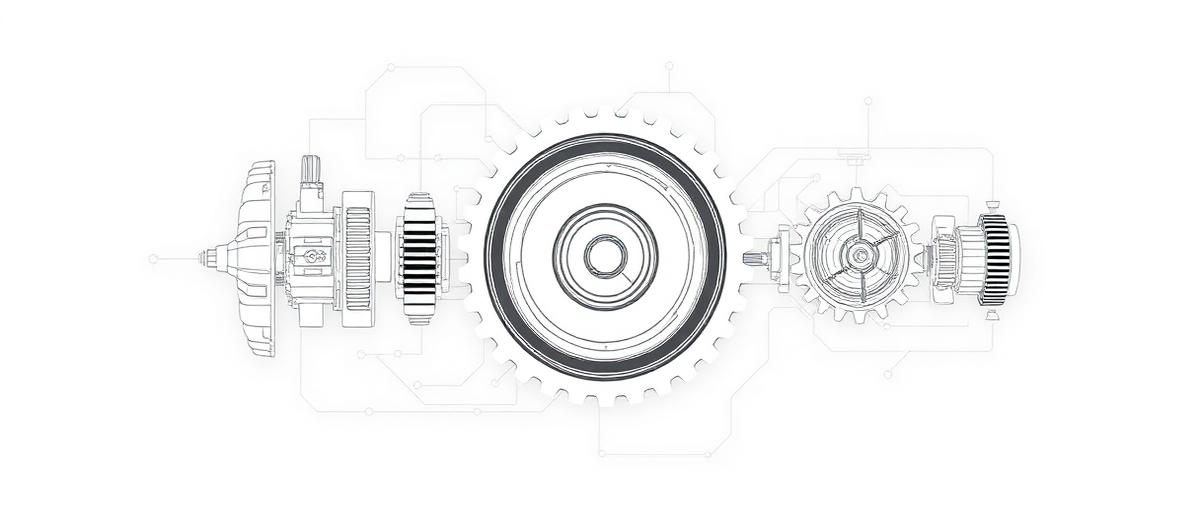 Technical blueprint of a smooth gear mechanism